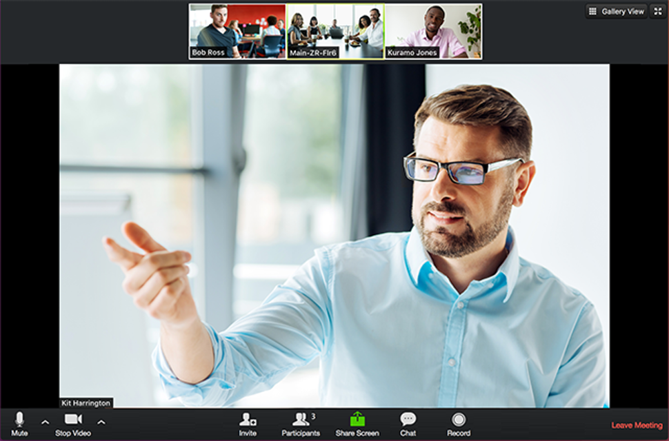 Zoom-video-conferencing-interface-with-recording-option